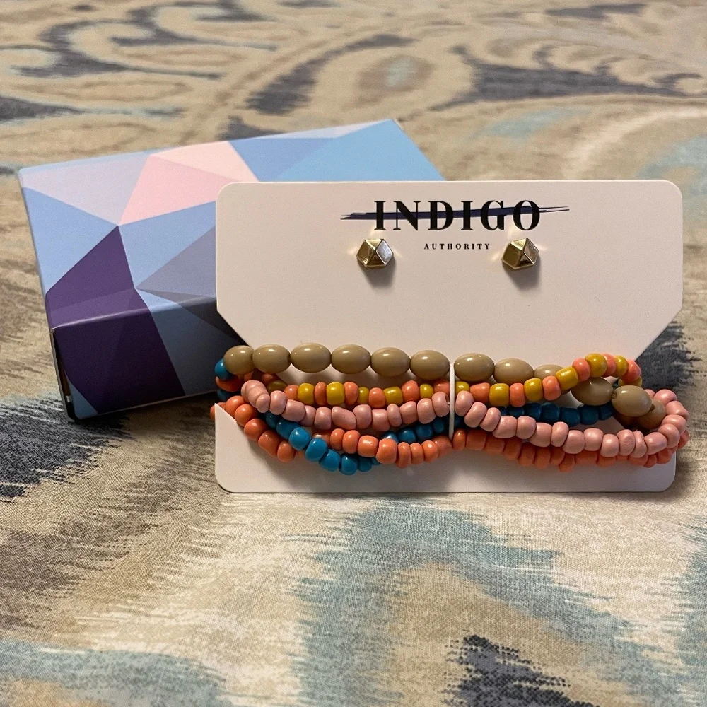 Indigo Authority - Monarch Pastel Bracelet & Earring Set - Picture 2 of 4
